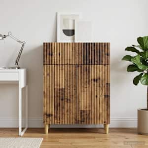 Servírovací skříň se zásuvkou Staré dřevo 66 x 34,5 x 90 cm - obrázek 4