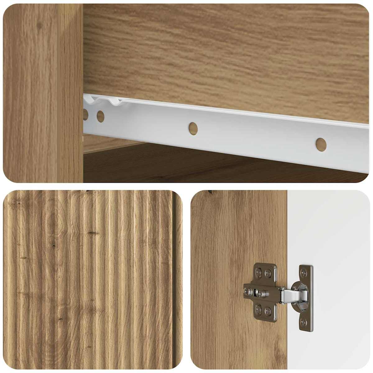 Sideboard 66 x 34,5 x 90 cm Konstrueret træ - Billede 9