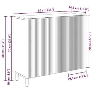 Servírovací skříň Staré dřevo 89 x 34,5 x 80 cm - obrázek 12