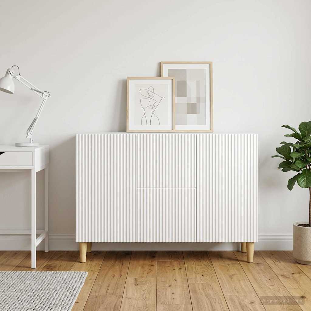 vidaXL Bufet Alb foarte lucios 89 x 34,5 x 60 cm Lemn prelucrat