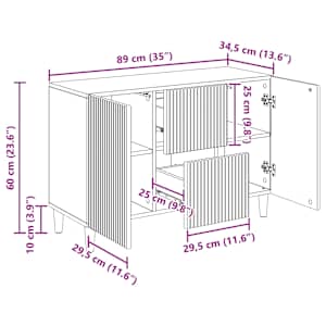 Servírovací skříň se zásuvkou Šedá sonoma 89 x 34,5 x 60 cm - obrázek 11