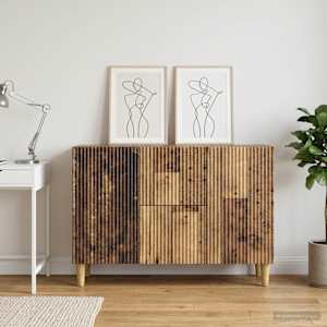 Servírovací skříň se zásuvkou Staré dřevo 89 x 34,5 x 60 cm - obrázek 1