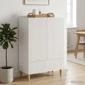 Servírovací skříň Bílá 66 x 34,5 x 95 cm Kompozitní dřevo