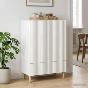 Servírovací skříň Bílá s vysokým leskem 66 x 34,5 x 95 cm - obrázek 3