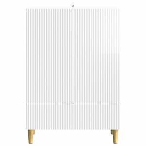 Servírovací skříň Bílá s vysokým leskem 66 x 34,5 x 95 cm - obrázek 5