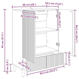 Servírovací skříň Bílá s vysokým leskem 66 x 34,5 x 95 cm - obrázek 9