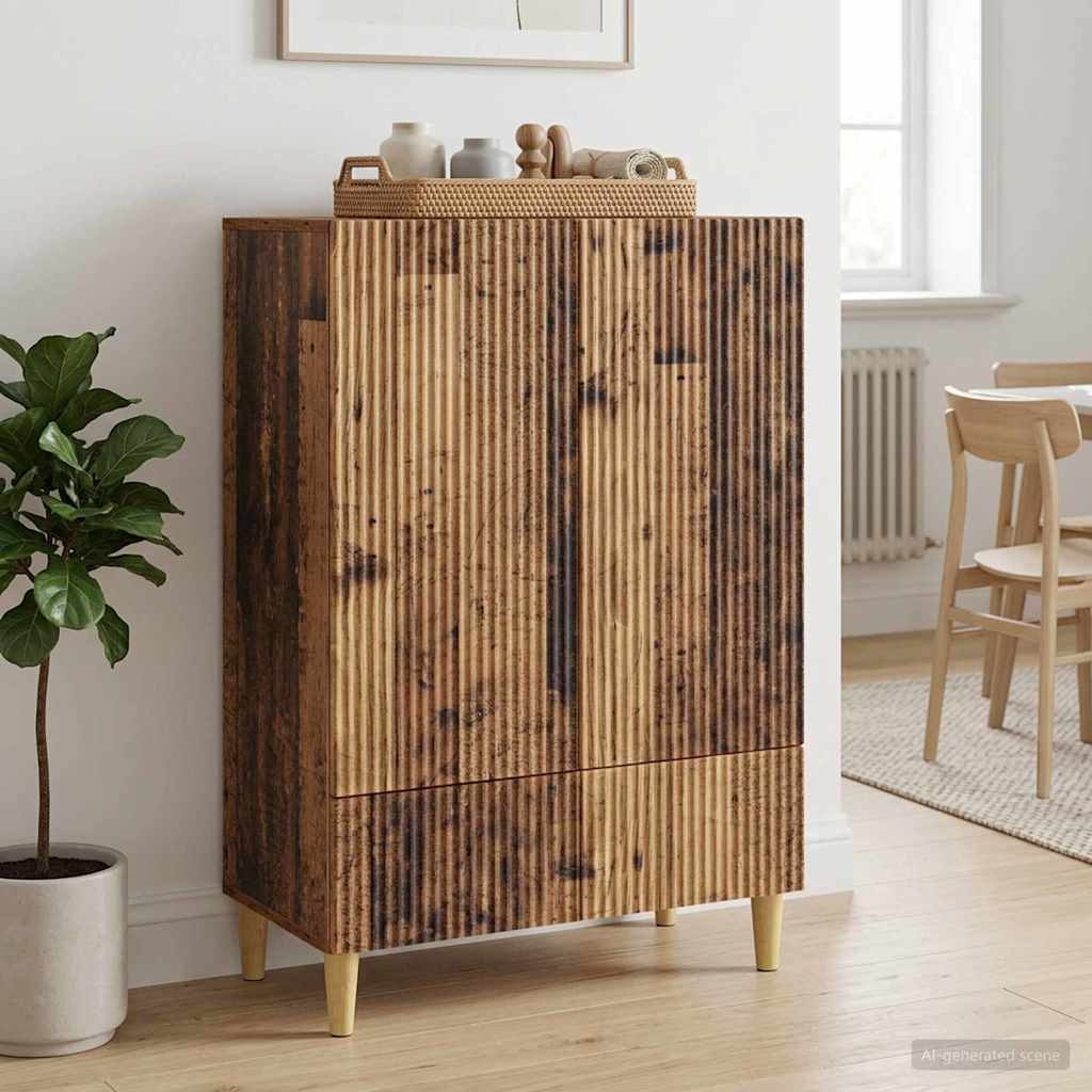 vidaXL Sivupöytä Vanha puu 66 x 34,5 x 95 cm Tekninen puu