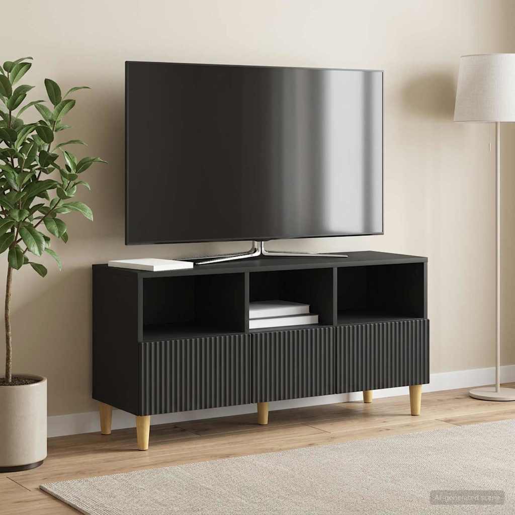 TV-kaappi laatikon kanssa Musta 102 x 34,5 x 50 cm Tekninen puu