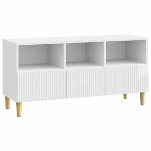 TV omarica Bela visok sijaj 102 x 34,5 x 50 cm Inženirski les