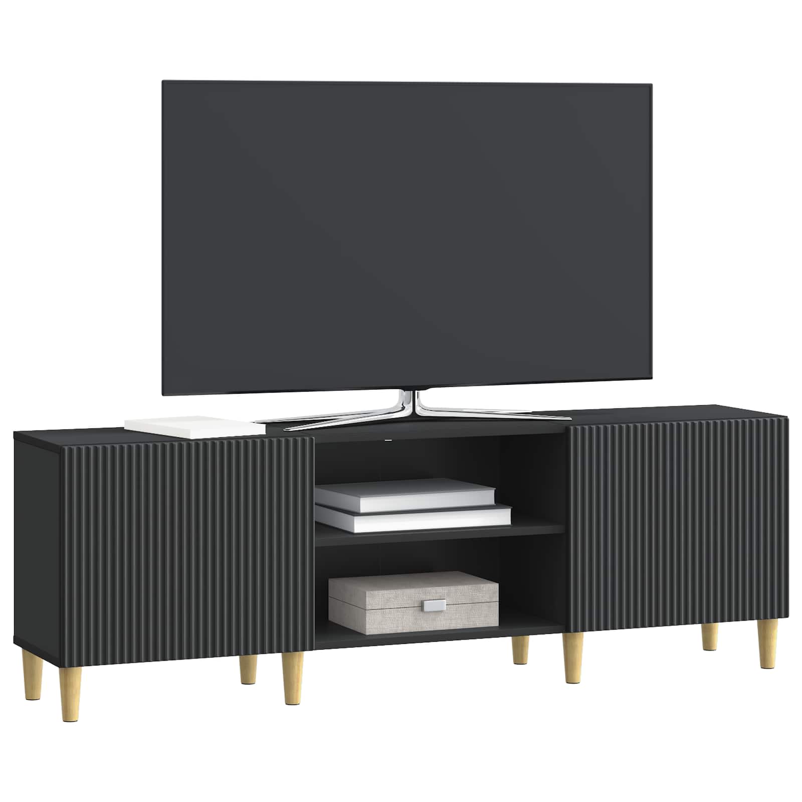 VidaXL Tv Kast Zwart 150 X 31 X 50 Cm Bewerkt Hout
