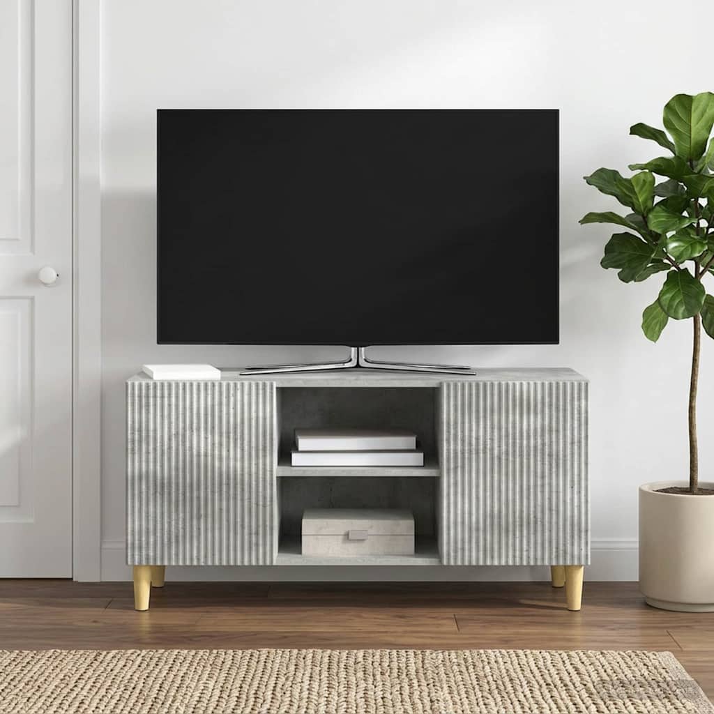 TV-kaappi Betoninharmaa 102 x 34,5 x 50 cm Tekninen puu