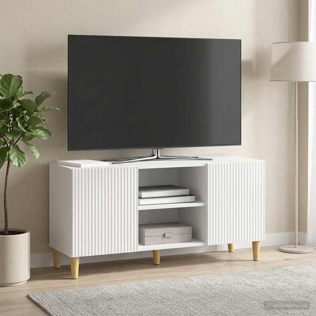 TV-kaappi Korkeakiiltoinen valkoinen 102 x 34,5 x 50 cm