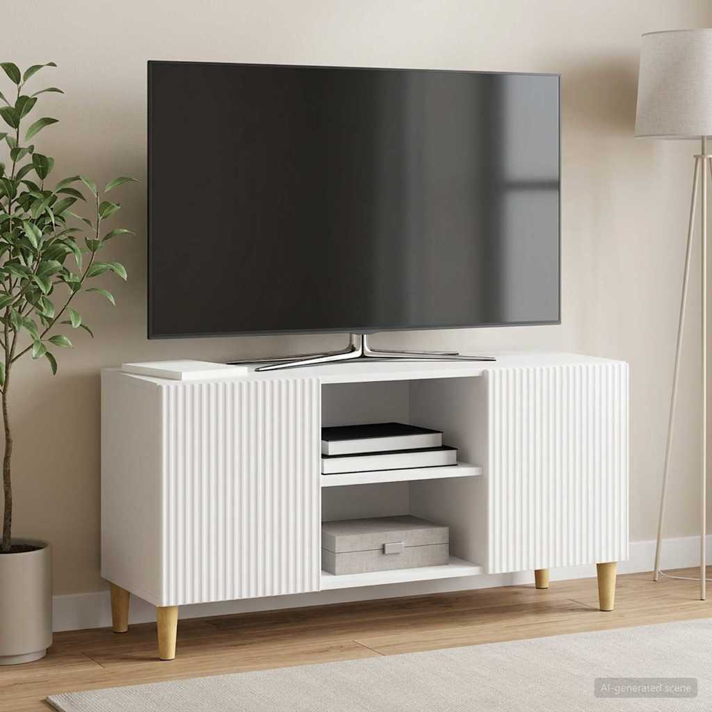 vidaXL Cabinet TV Alb foarte lucios 102 x 34,5 x 50 cm Lemn prelucrat