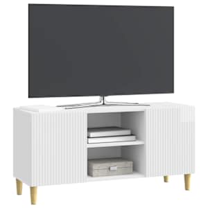 Televizní skříň Bílá s vysokým leskem 102 x 34,5 x 50 cm - obrázek 2