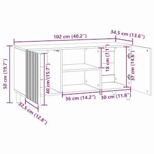Televizní skříň Bílá s vysokým leskem 102 x 34,5 x 50 cm - obrázek 9