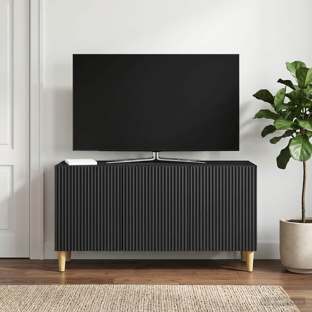 TV-kaappi Musta 99 x 34,5 x 50 cm Tekninen puu - Image 4