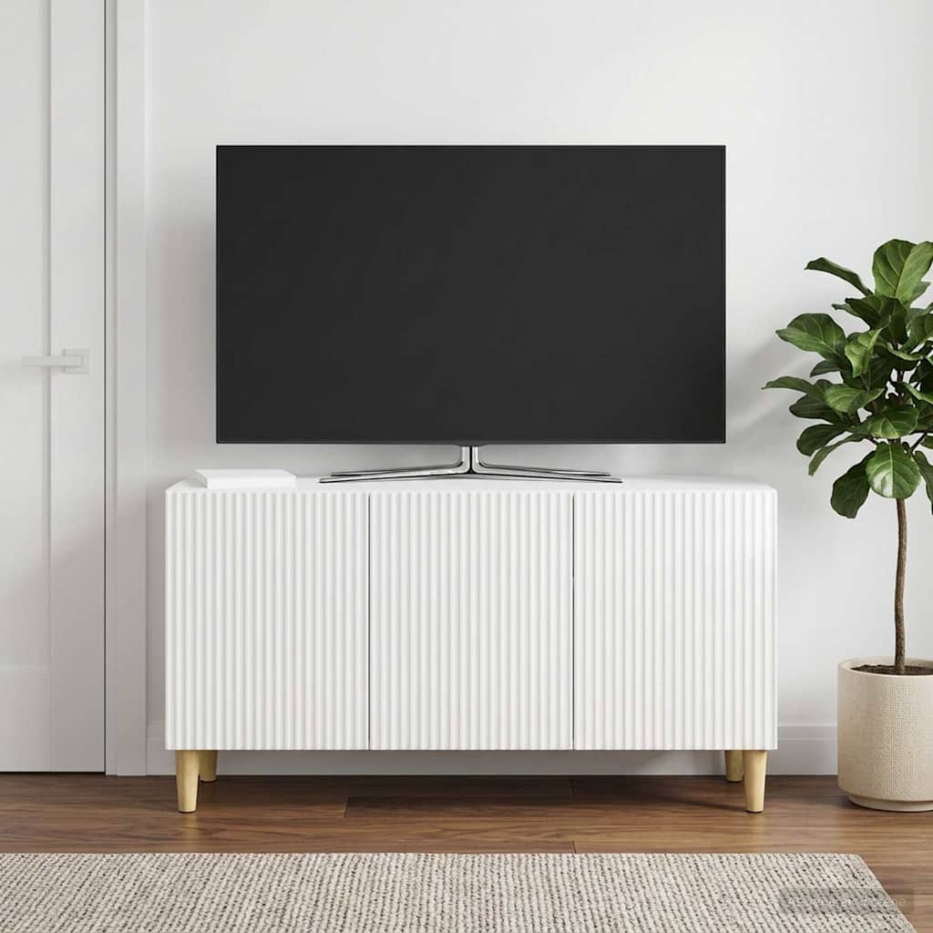 TV-kaappi Korkeakiiltoinen valkoinen 99 x 34,5 x 50 cm