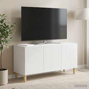 TV omarica Bela visok sijaj 99 x 34,5 x 50 cm Inženirski les