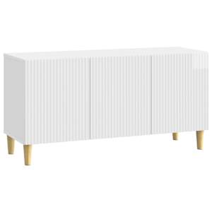 TV omarica Bela visok sijaj 99 x 34,5 x 50 cm Inženirski les