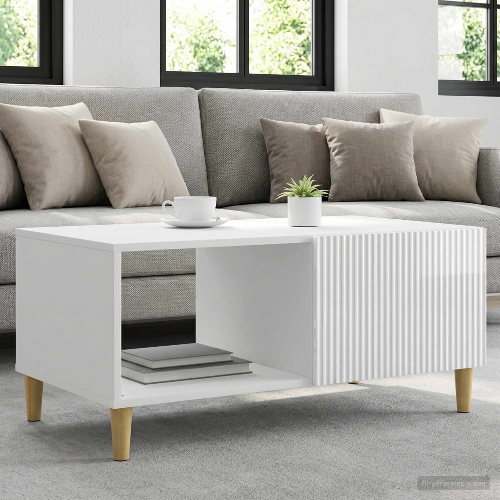 vidaXL Masă de cafea Alb foarte lucios 90 x 50 x 40 cm Lemn prelucrat