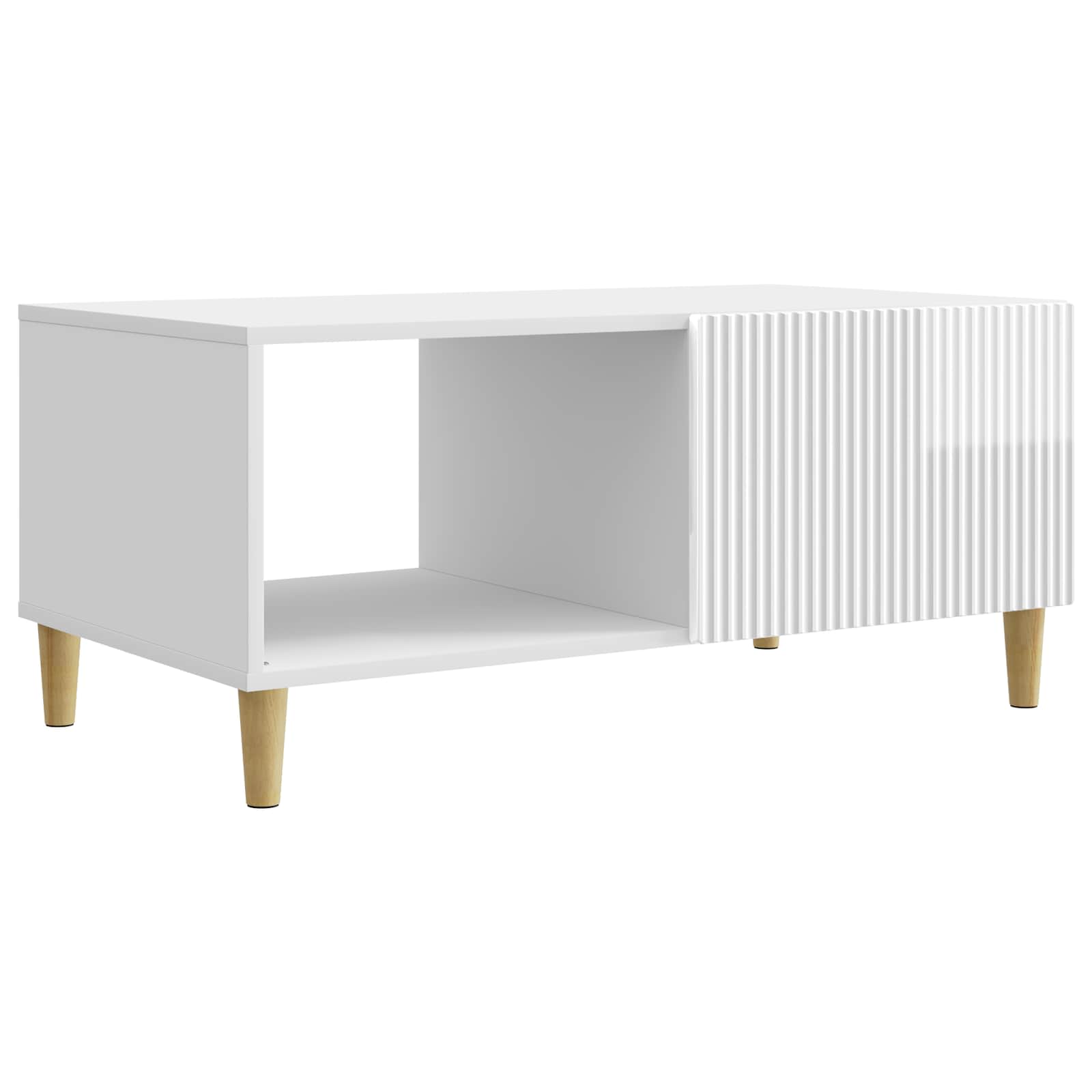 vidaXL Masă de cafea Alb foarte lucios 90 x 50 x 40 cm Lemn prelucrat