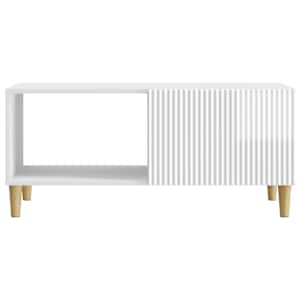 Konferenční stolek Bílá s vysokým leskem 90 x 50 x 40 cm - obrázek 4