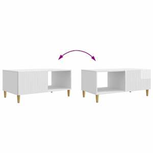 Konferenční stolek Bílá s vysokým leskem 90 x 50 x 40 cm - obrázek 9