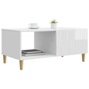 Konferenční stolek Bílá s vysokým leskem 90 x 50 x 40 cm - obrázek 2