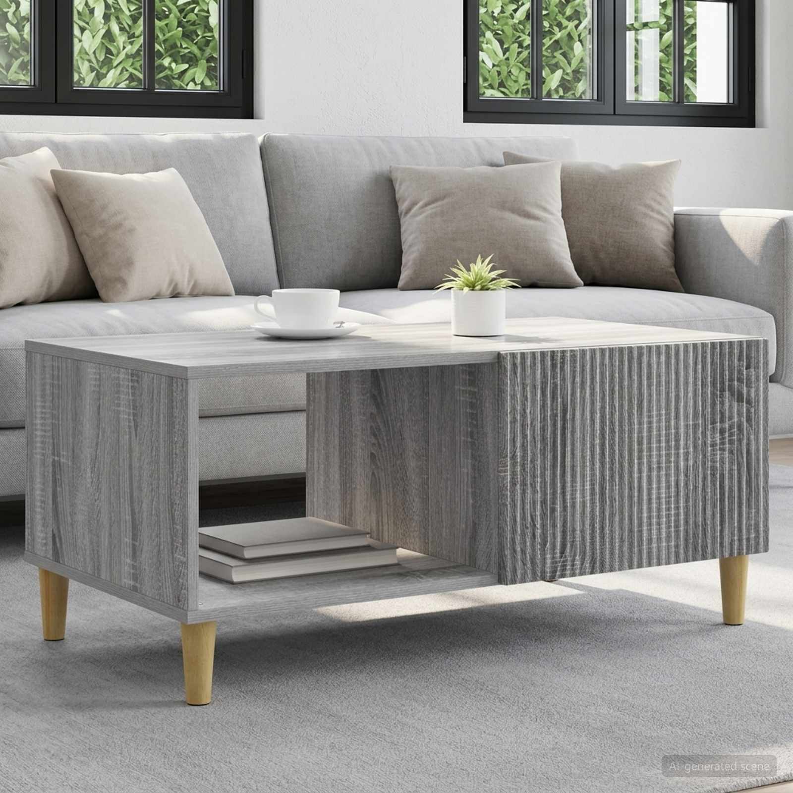 vidaXL Masă de cafea Sonoma gri 90 x 50 x 40 cm Lemn prelucrat
