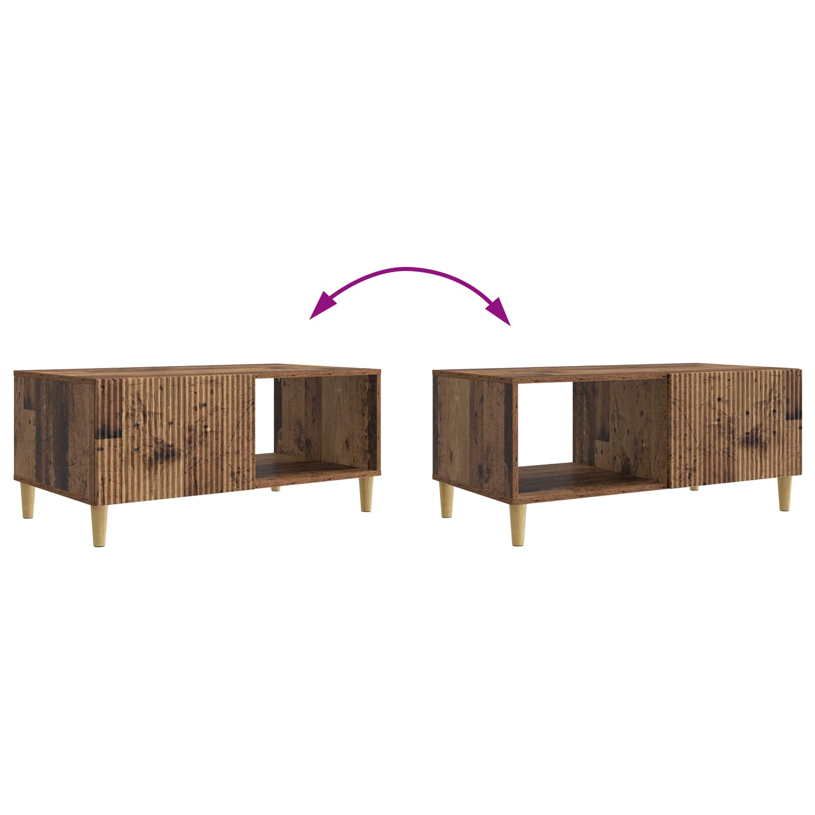 Масичка за кафе Старо дърво 90 x 50 x 40 cm Инженерна дървесина - Image 9