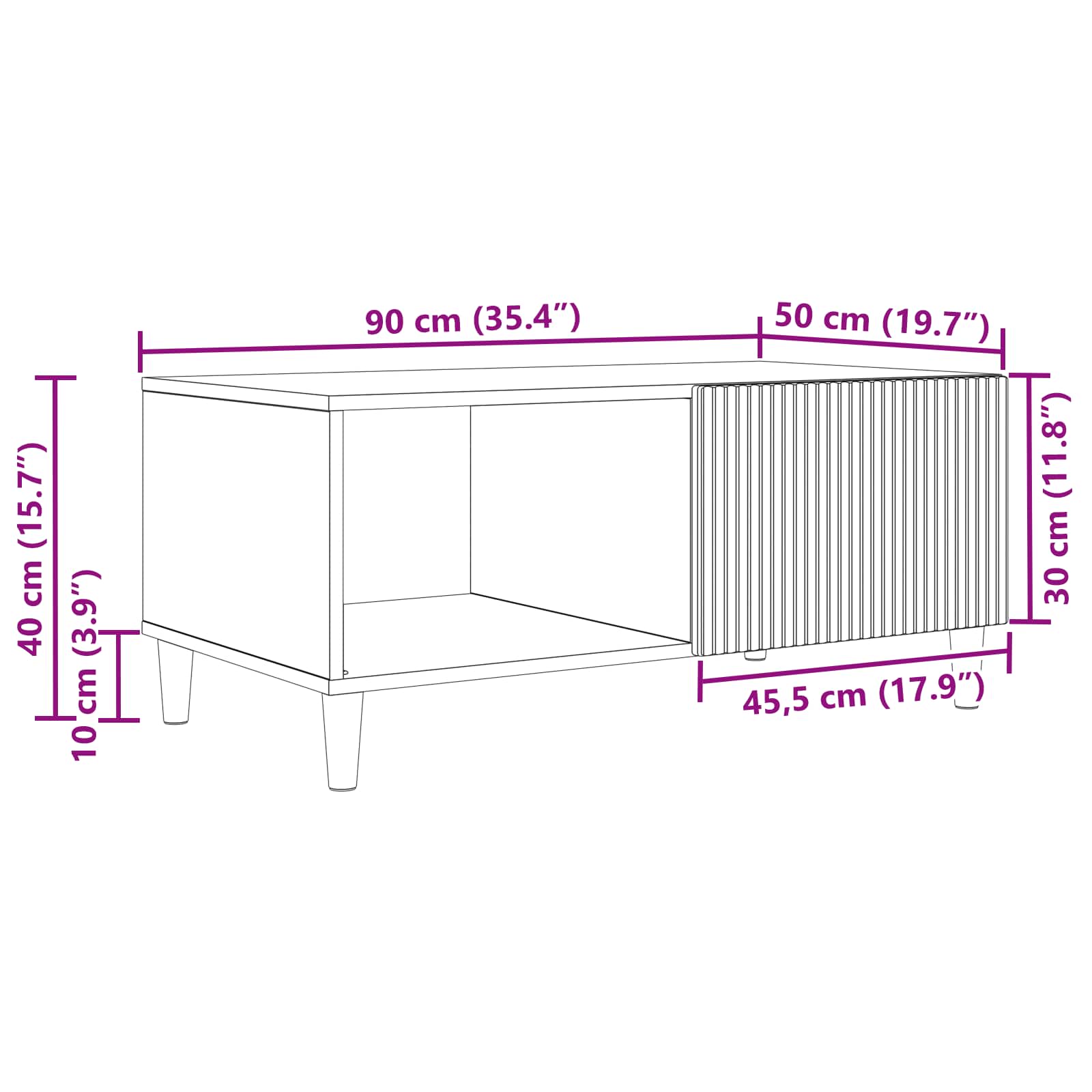 Масичка за кафе Старо дърво 90 x 50 x 40 cm Инженерна дървесина - Image 10
