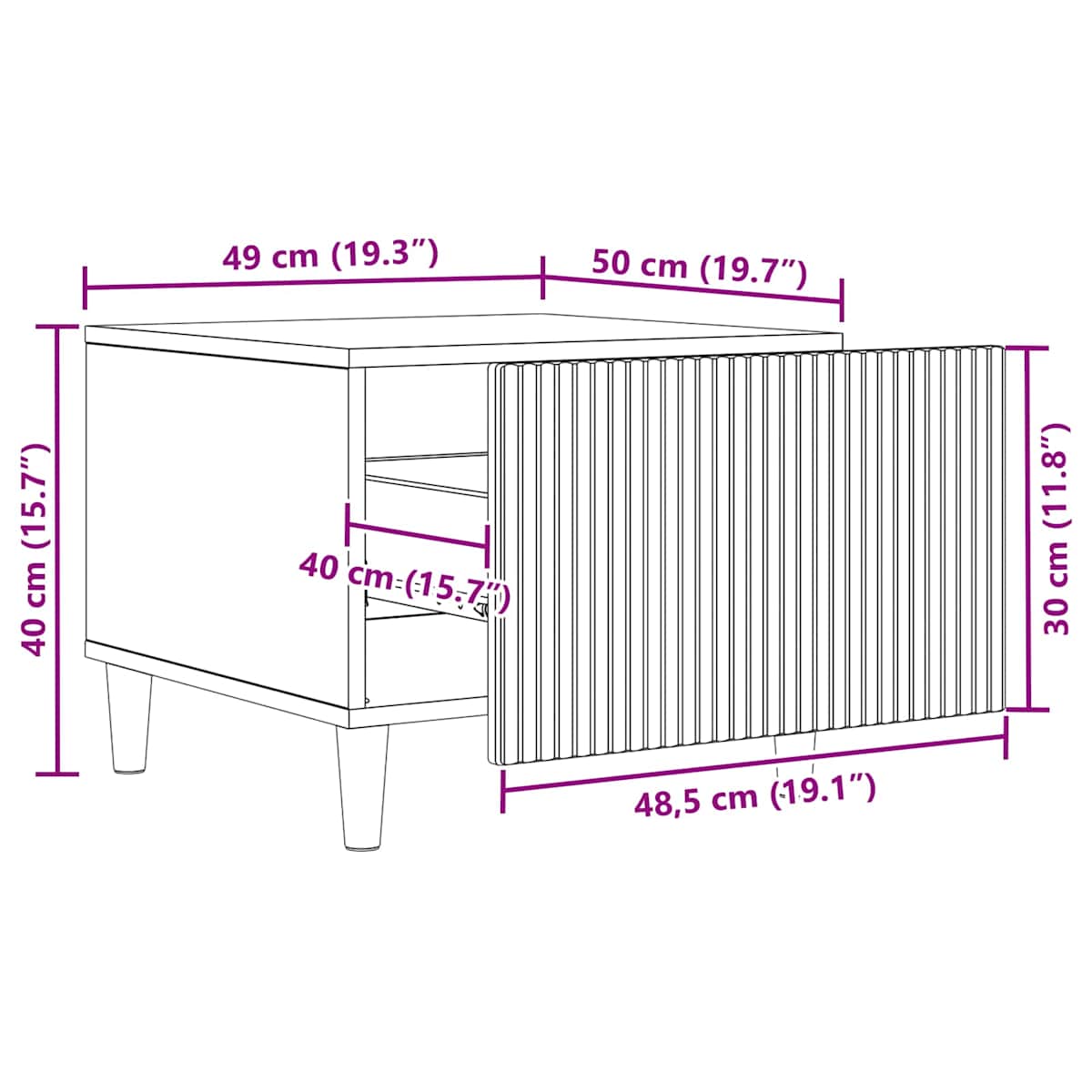 Sofabord 49 x 50 x 40 cm Konstrueret træ - Billede 11