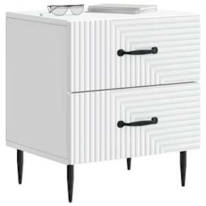 Noční skříňka 2 pcs Bílá 43 x 34,5 x 47,5 cm Kompozitní dřevo - obrázek 3