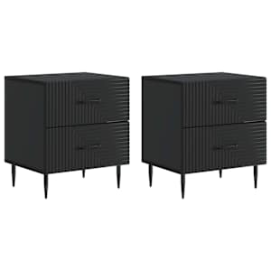 Noční skříňka 2 pcs Černá 43 x 34,5 x 47,5 cm Kompozitní dřevo - obrázek 2