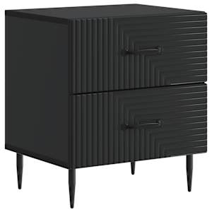 Noční skříňka 2 pcs Černá 43 x 34,5 x 47,5 cm Kompozitní dřevo - obrázek 5