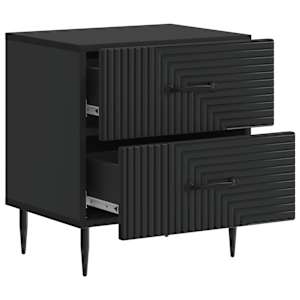 Noční skříňka 2 pcs Černá 43 x 34,5 x 47,5 cm Kompozitní dřevo - obrázek 6