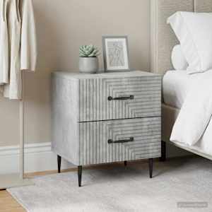 Noční skříňka 2 pcs Betonově šedá 43 x 34,5 x 47,5 cm - obrázek 4