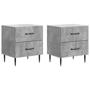 Nočna omarica 2 pcs Betonsko siva 43 x 34,5 x 47,5 cm