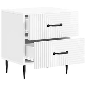 Noční skříňka 2 pcs Bílá s vysokým leskem 43 x 34,5 x 47,5 cm - obrázek 6