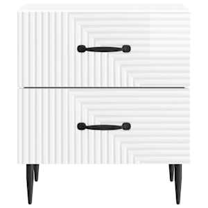Noční skříňka 2 pcs Bílá s vysokým leskem 43 x 34,5 x 47,5 cm - obrázek 7