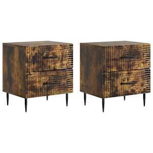 Nočna omarica 2 pcs Dimljen hrast 43 x 34,5 x 47,5 cm