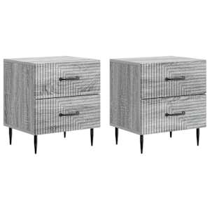 Noční skříňka se zásuvkou 2 pcs Šedá sonoma 43 x 34,5 x 47,5 cm - obrázek 2