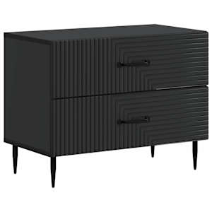 Nočna omarica Črna 62 x 34,5 x 47,5 cm Inženirski les