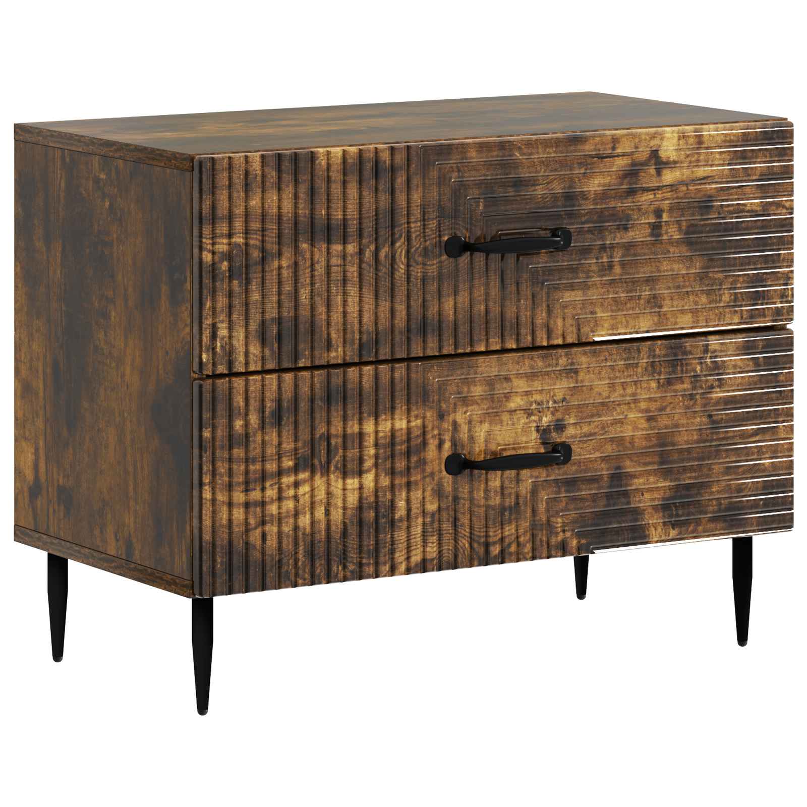 vidaXL Dulap de noapte cu sertar Stejar fumuriu 62 x 34,5 x 47,5 cm