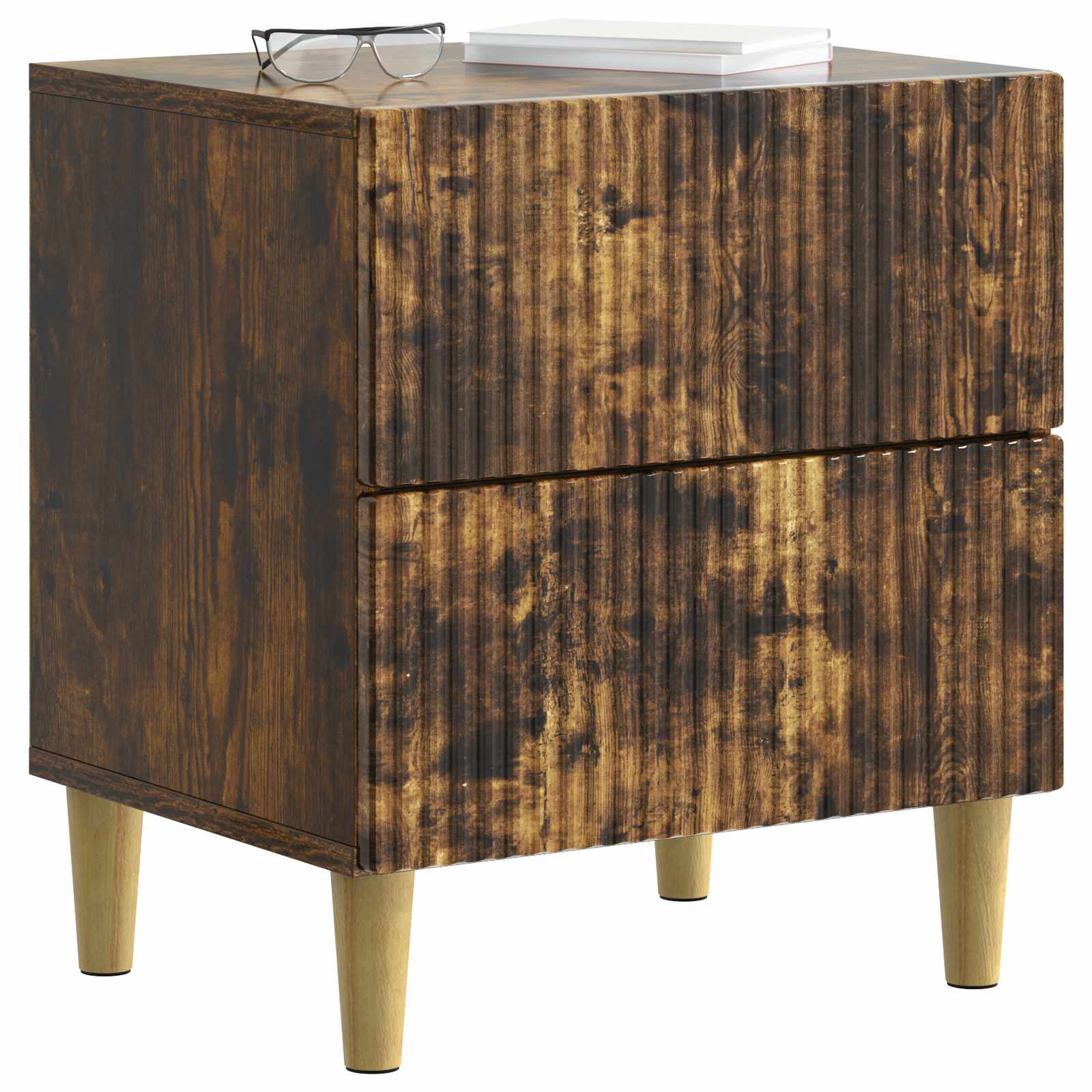 Nočna omarica Dimljen hrast 62 x 34,5 x 47,5 cm Inženirski les - slika 2