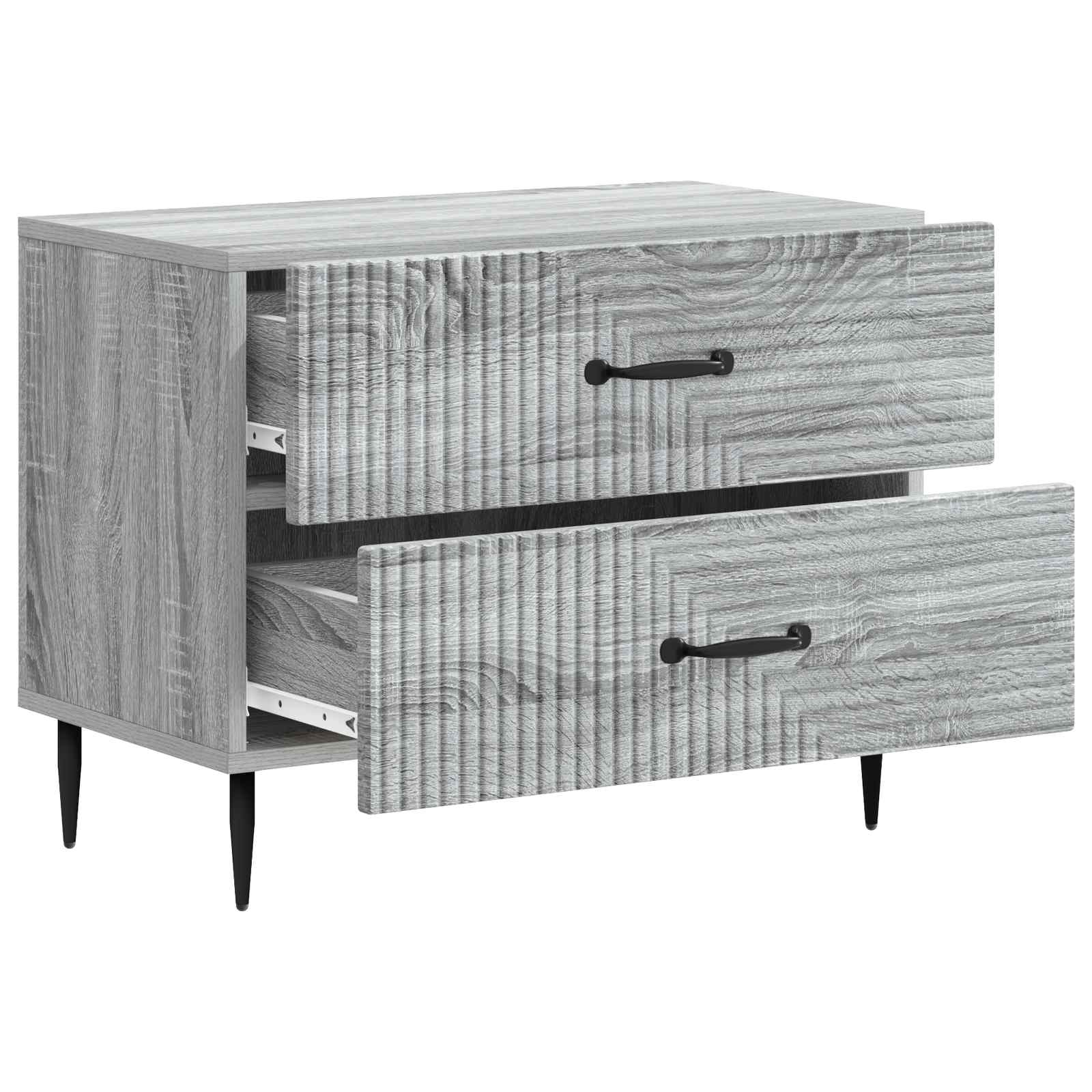 Nočna omarica Siva Sonoma 62 x 34,5 x 47,5 cm Inženirski les - slika 3