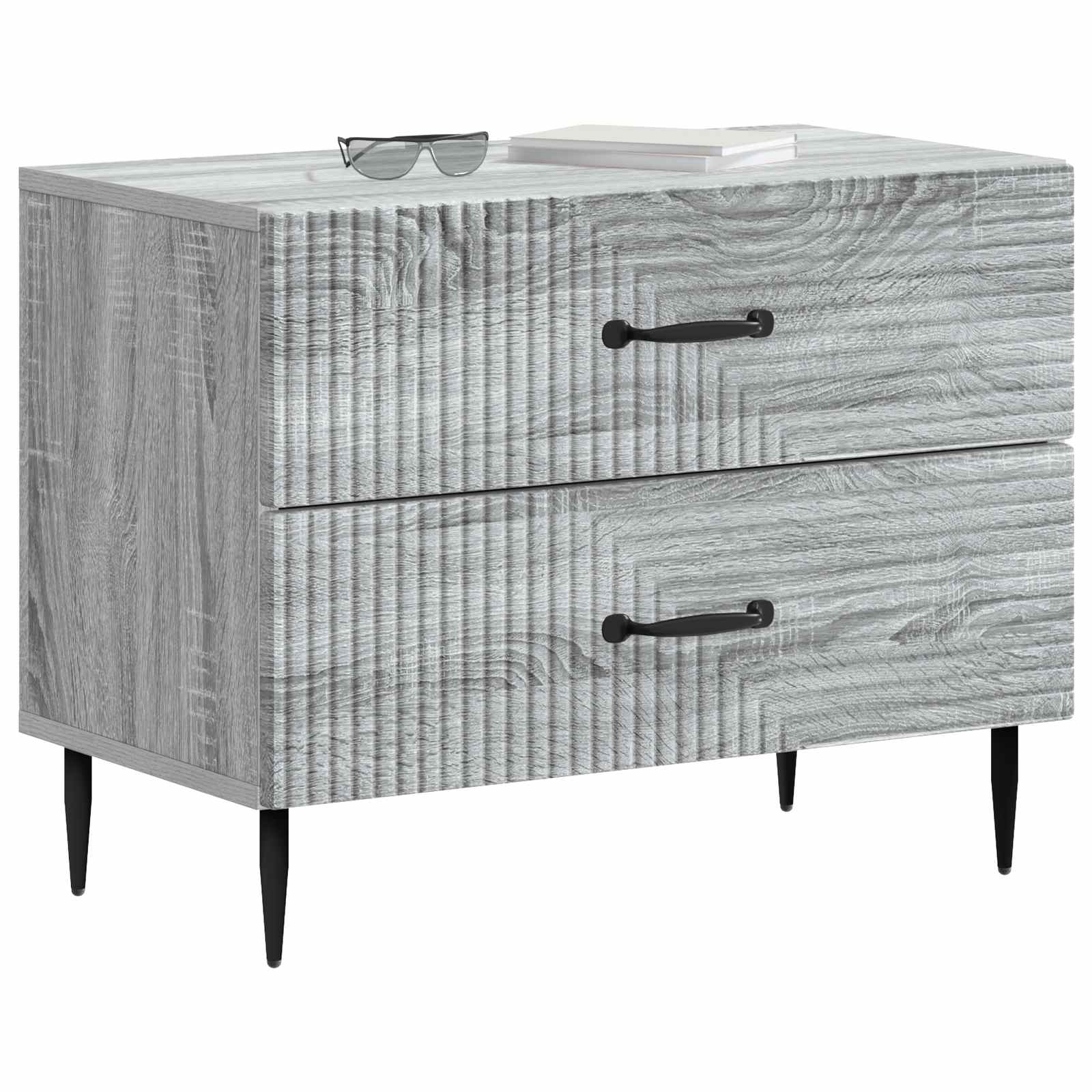 Nočna omarica Siva Sonoma 62 x 34,5 x 47,5 cm Inženirski les - slika 2