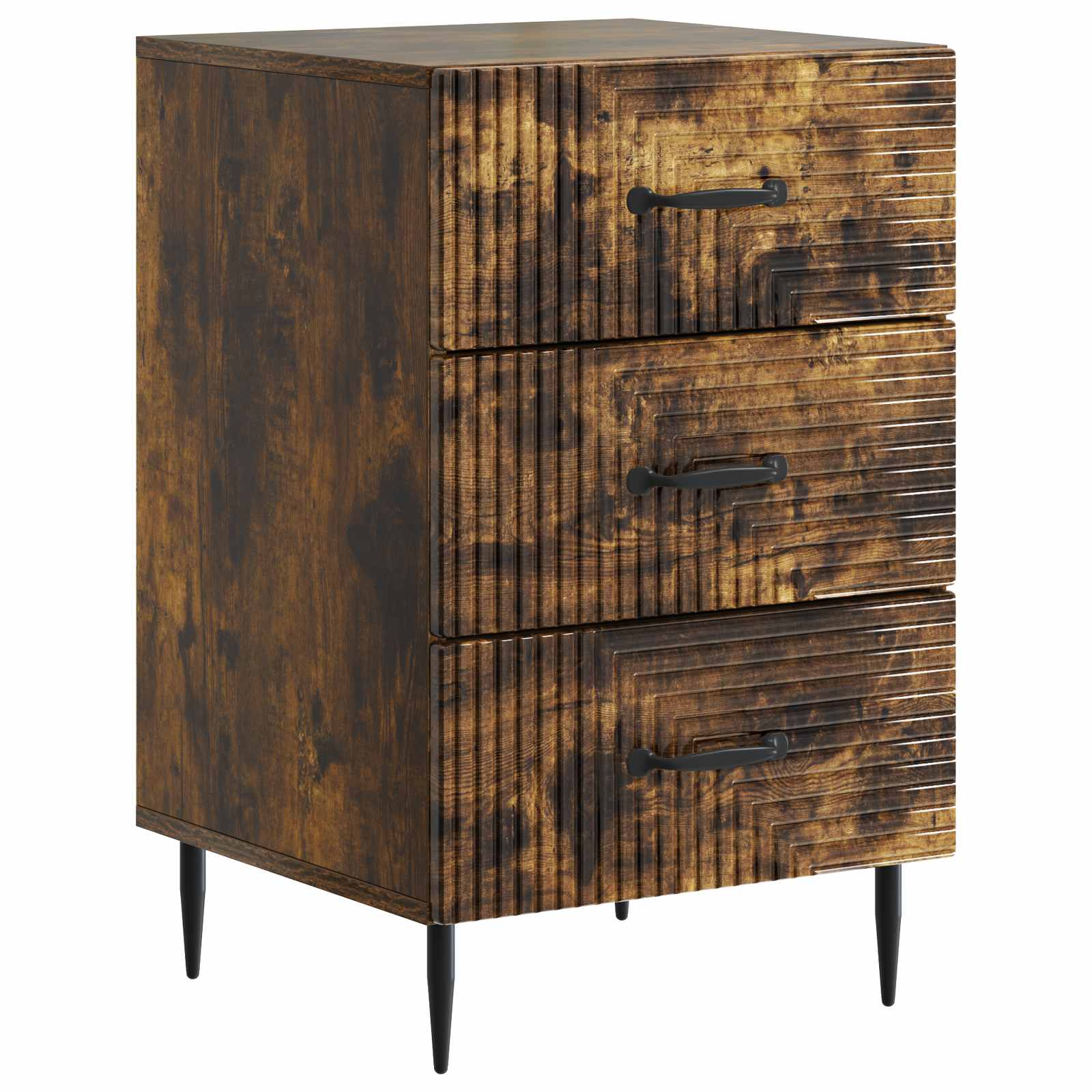 vidaXL Dulap de noapte Stejar fumuriu 43 x 41 x 66,5 cm Lemn prelucrat
