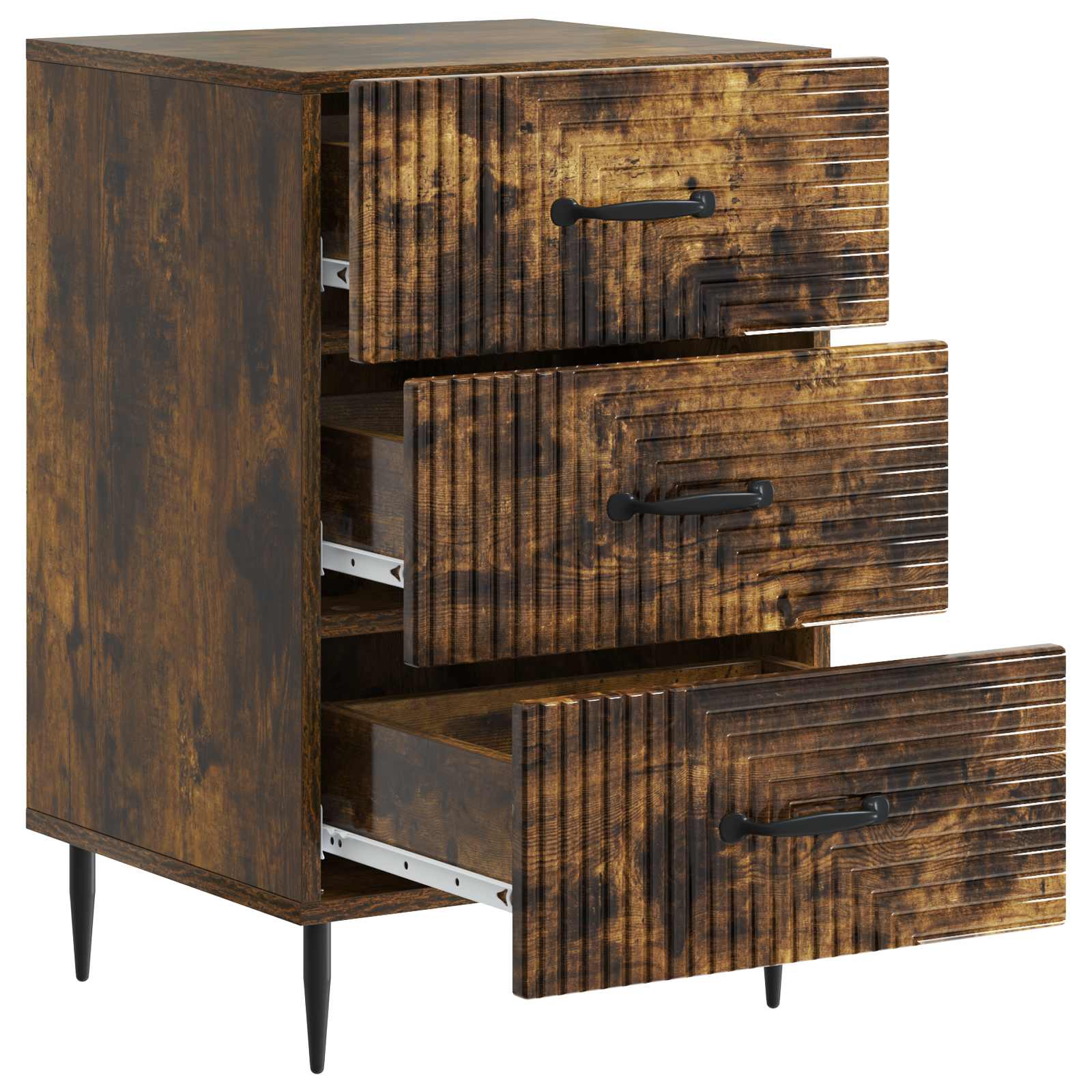 Nočna omarica Dimljen hrast 43 x 41 x 66,5 cm Inženirski les - slika 3