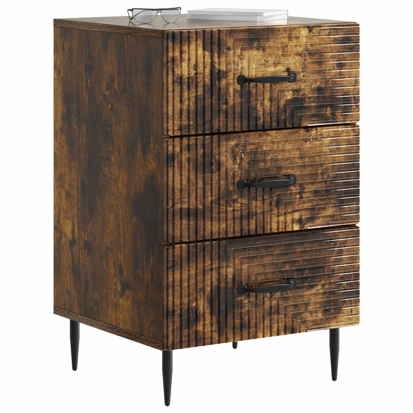 Nočna omarica Dimljen hrast 43 x 41 x 66,5 cm Inženirski les - slika 2